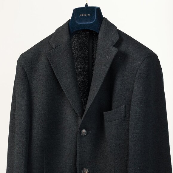 Boglioli Black Virgin Wool Knit K-Jacket Blazer - Picture 3 of 12